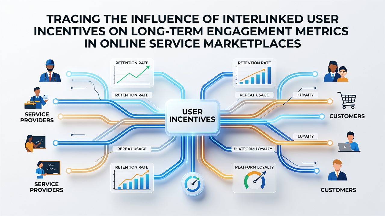 Tracing the Influence of Interlinked User Incentives on Long-Term Engagement Metrics in Online Service Marketplaces